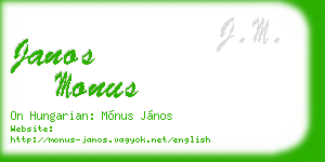 janos monus business card