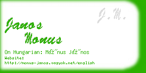 janos monus business card